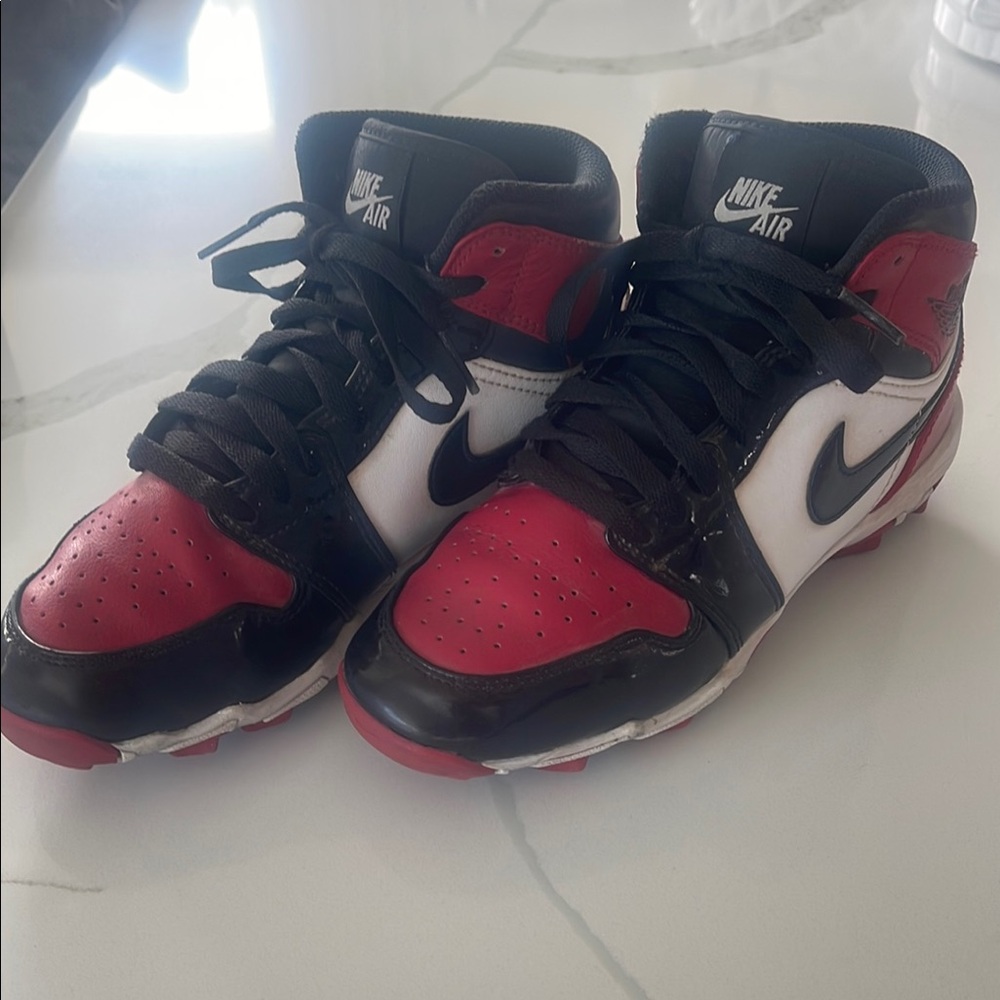 Nike Air Red and Black Baseball and Football Cleats